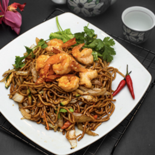 Nouilles sauté aux crevettes